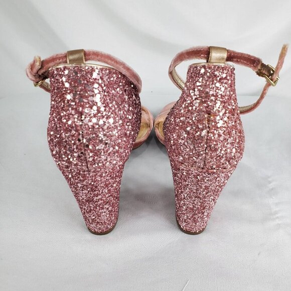 Guess Women's Pink Ankle Strap Sandals BamBam Glitter Open Toe Size 8M - Picture 8 of 11